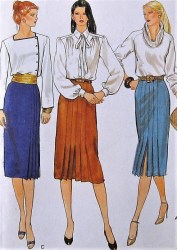 7568 VOGUE SLIM PLEATED /SLIT SKIRT PATTERN 12 or 6 choice